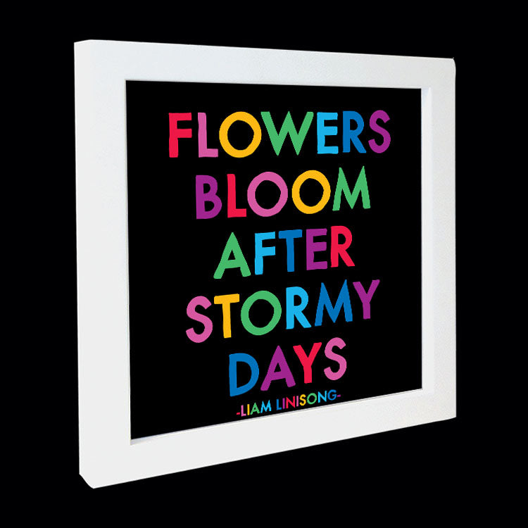 "flowers bloom" card
