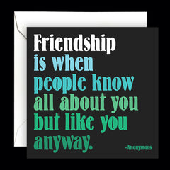 "friendship is when" card