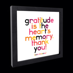 "gratitude is the heart's memory" card