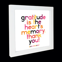 "gratitude is the heart's memory" card