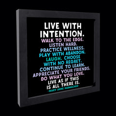 "live with intention" card