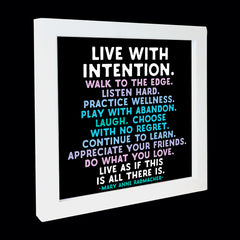 "live with intention" card