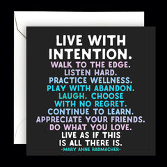 "live with intention" card