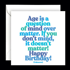 "age is a question" card