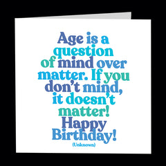 "age is a question" card