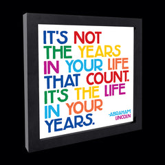 "it's not the years in your life" card