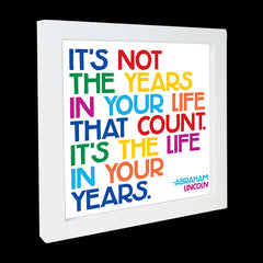 "it's not the years in your life" card