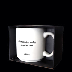 "when i count my blessings" mini mug