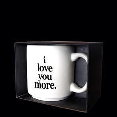 "i love you more" mini mug