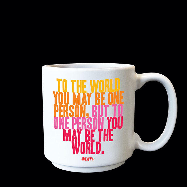 "to the world" mini mug