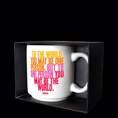 "to the world" mini mug