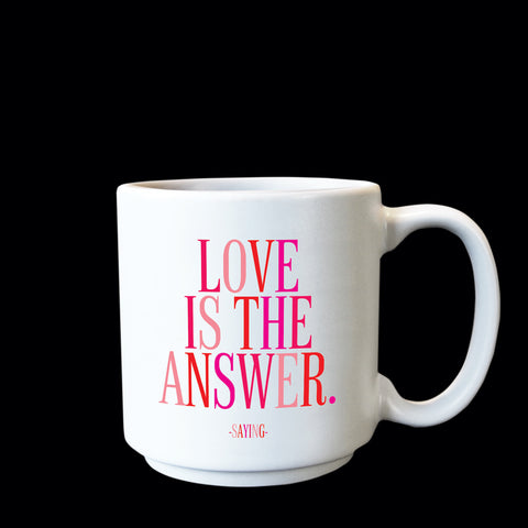 "love is the answer" mini mug