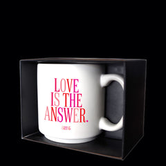 "love is the answer" mini mug