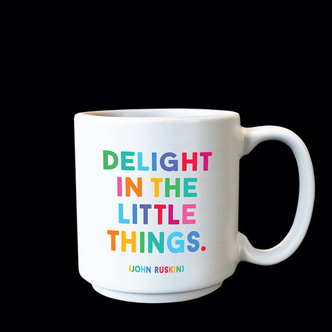 "delight in the little things" mini mug