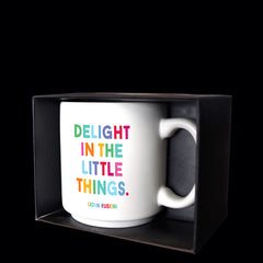 "delight in the little things" mini mug