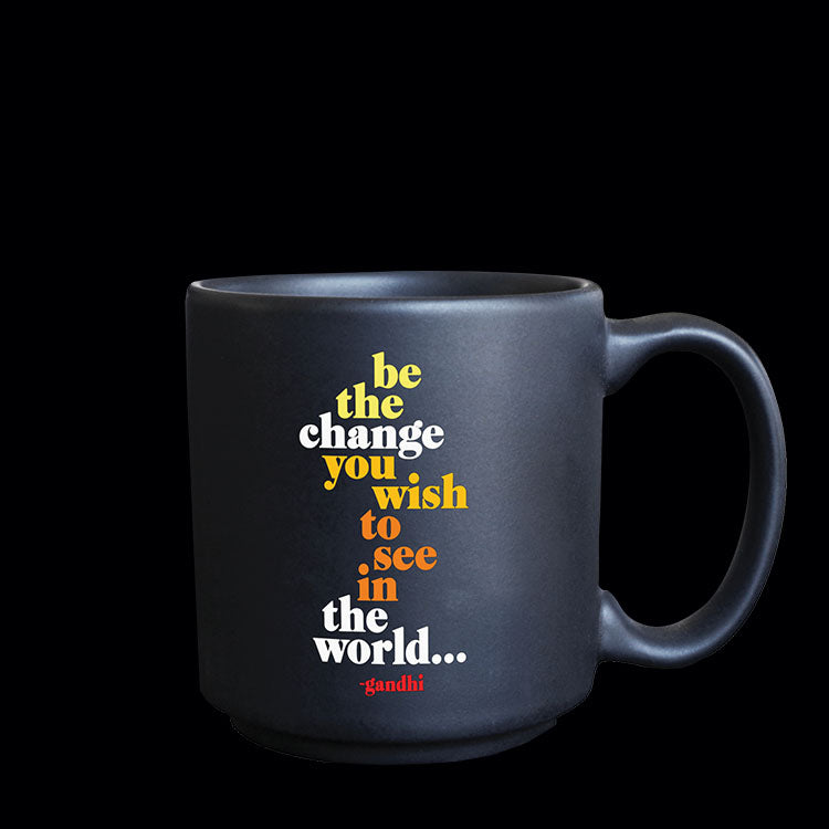"be the change" mini mug