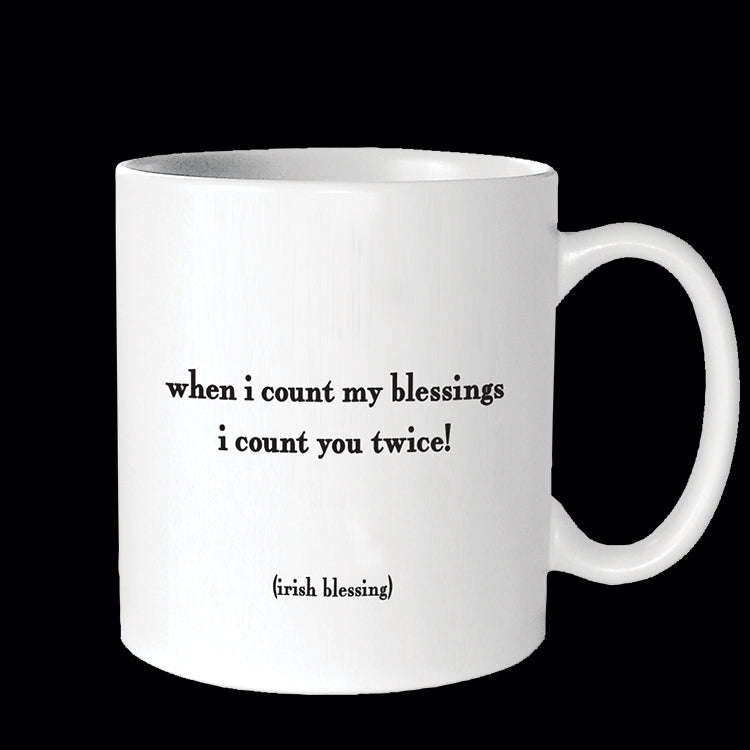 "when i count my blessings" mug