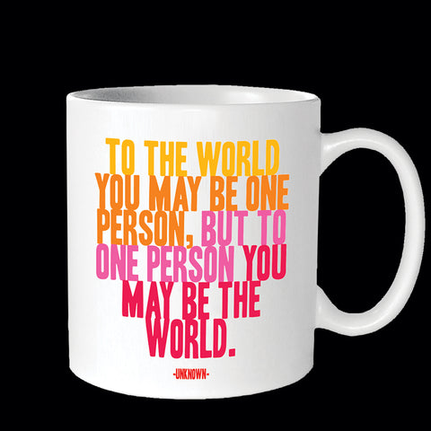 "to the world" mug