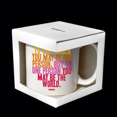 "to the world" mug