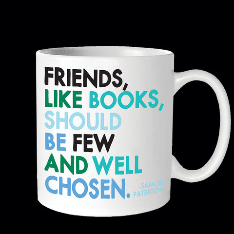 "friends, like books" mug