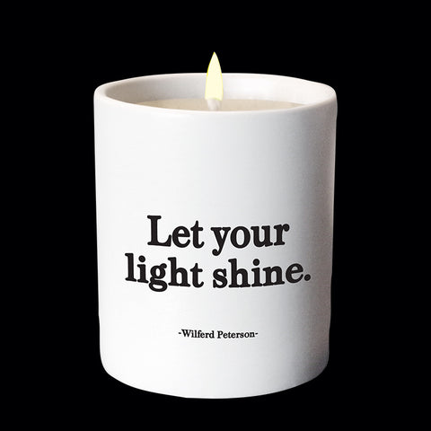 "let your light shine" candle