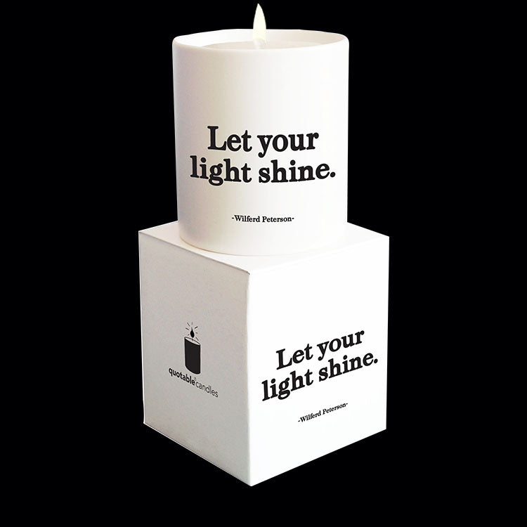 "let your light shine" candle