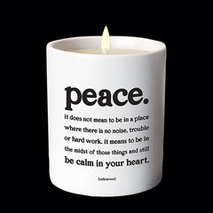 "peace" candle