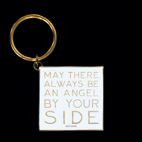 "angel by your side" keychain