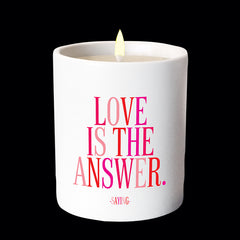 "love is the answer" candle
