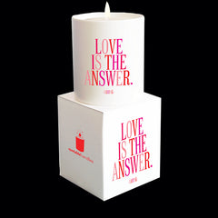 "love is the answer" candle