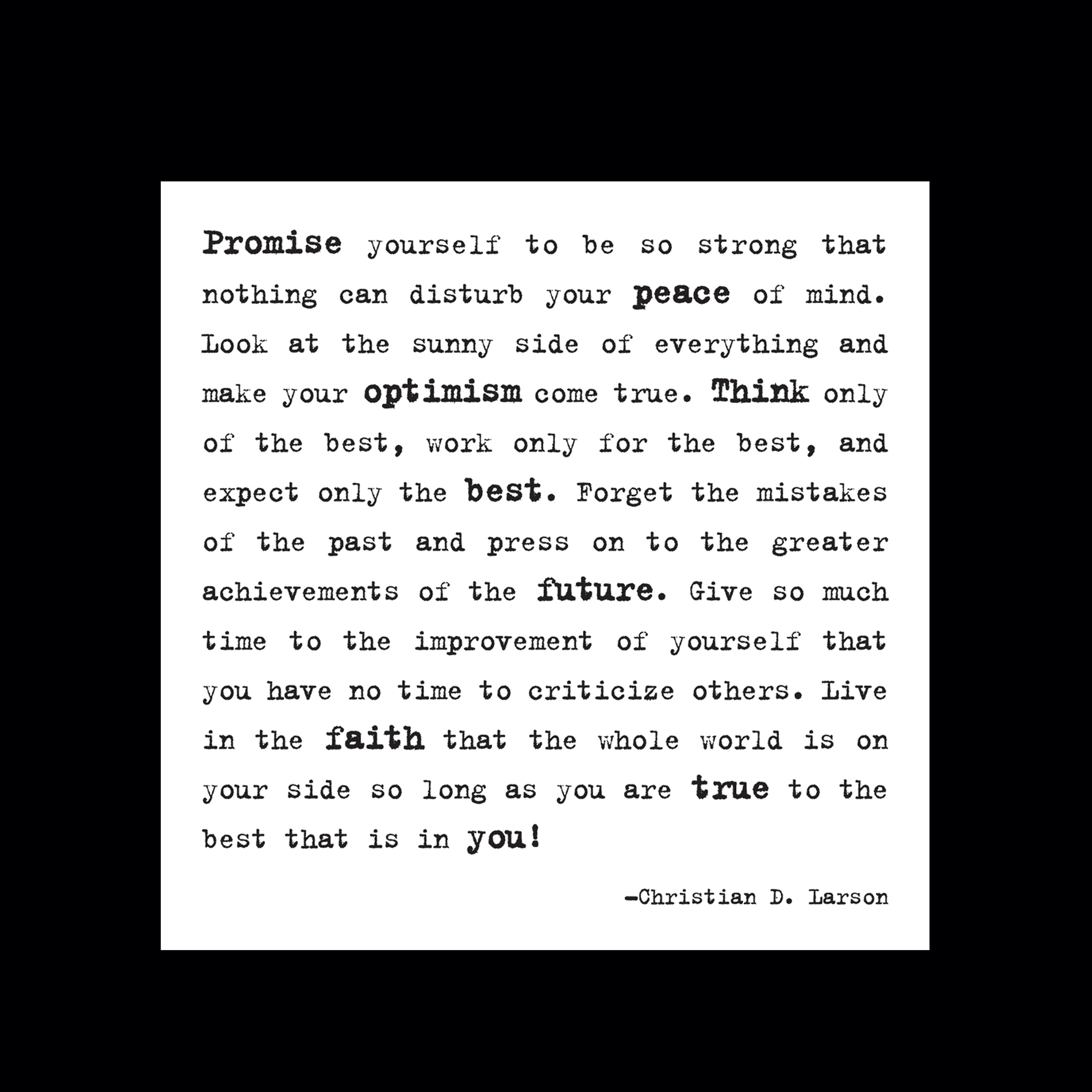 Christian D Larson Promise Yourself