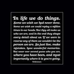 "in life we do things." magnet