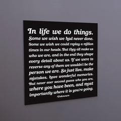 "in life we do things." magnet