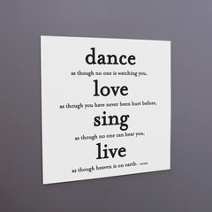 "dance, love, sing" magnet