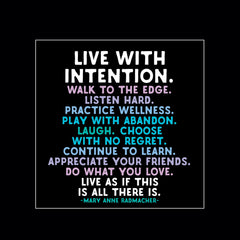 "live with intention" magnet