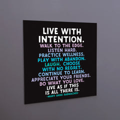 "live with intention" magnet