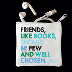 "friends, like books" mini pouch