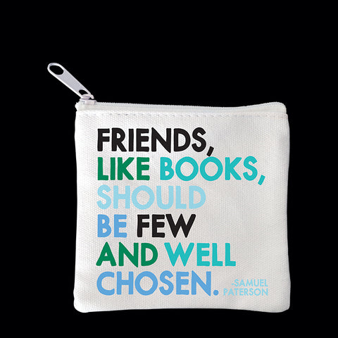 "friends, like books" mini pouch