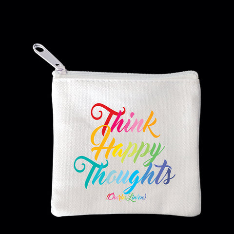 "think happy thoughts" mini pouch