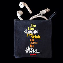 "be the change" mini pouch