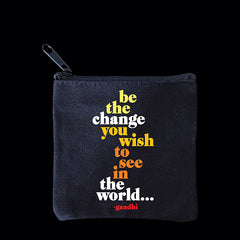 "be the change" mini pouch