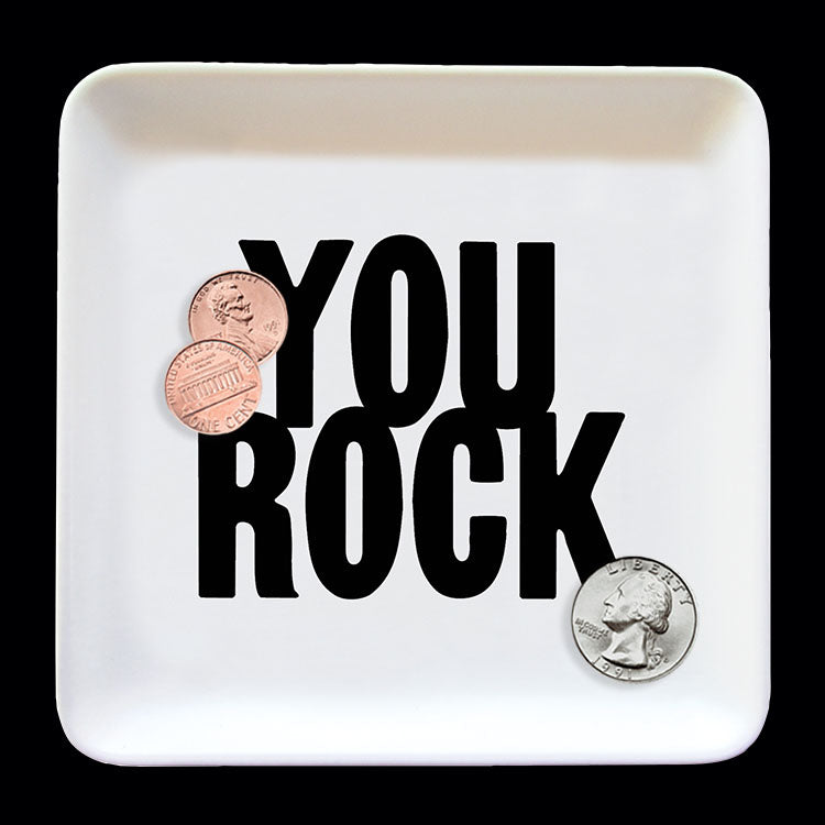 "you rock." trinket dish