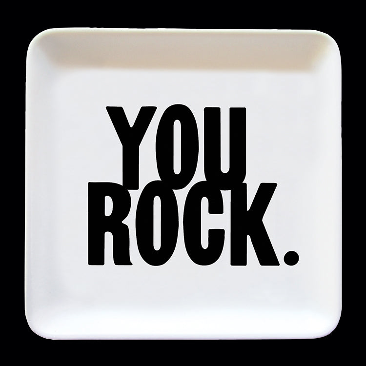 "you rock." trinket dish