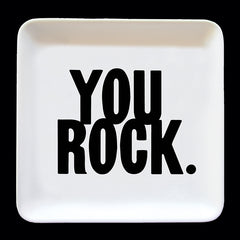 "you rock." trinket dish