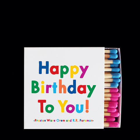 "happy birthday to you!" matchbox